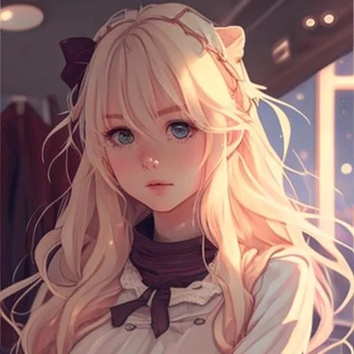 Profile picture in cute blonde anime girl aesthetic pfp