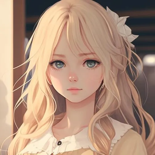 Profile picture in cute blonde anime girl aesthetic pfp