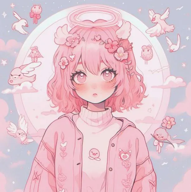 Profile picture in pink pfp